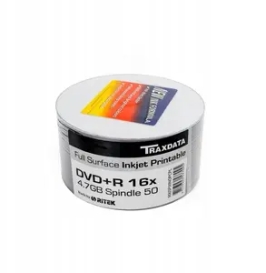 Traxdata DVD+R 4.7GB 16x Printable Spindle 50-pack