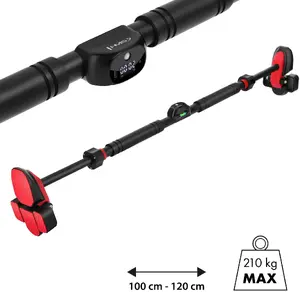 Pull-up Bar HMS DD501 — door-mounted telescopic bar with quadruple supports and rep counter