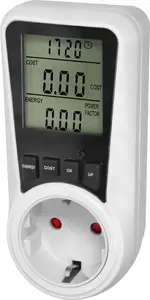 Энергомонитор ORNO EM-5(GS) двухтарифный ваттметр 16A 230V с ЖК-дисплеем, внутренний аккумулятор, версия Schuko