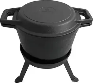 Чугунный охотничий котел с гриль‑сковородой 8.0 л KingHoff KH-1733