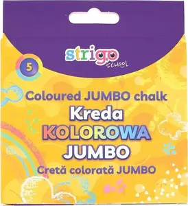 Chalk sticks Strigo Jumbo 5 colors — sidewalk chalk set, large size, 5-piece