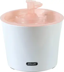 Pet drinking fountain ZOLUX CALYPSO 3L — stainless pump, 3-litre capacity, pink