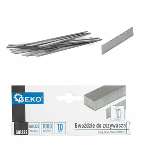 Скобы-степлер GEKO 1.2 x 2.0 мм, длина ножки 10 мм, 1000 шт.