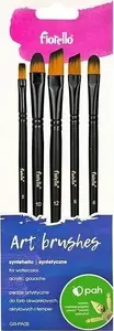 Artist Nylon Brushes HB set of 5 — assorted shapes, synthetic filaments
