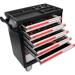Tool storage case Proline 33129 — kit with 206 pieces, portable organizer
