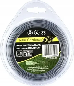 Žilete trimmerim GEKO pastiprināta kvadrātveida 2,0 mm x 15 m zāles pļaušanai