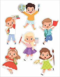Window double-sided decorations LearnHow Dzieci 01 set of 6 – decorative window stickers for children
