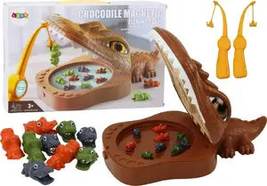Magnētiskā krokodila zvejas spēle, LEANToys 17579, brūna — galda ģimenes spēle