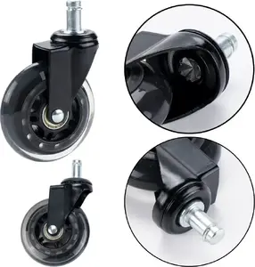 Chair Caster Wheel Lean transparent silent replacement 1 pc
