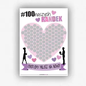 Poster Scratch-off for Couples Szczęśliwa Rodzina — 100 Dates Scratch-off Poster