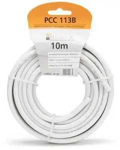 Koaksiālais SAT kabelis LIBOX PCC113B 10 m — SAT antenas koaksiālais kabelis