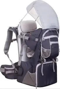Baby carrier Guto Deluxe — ergonomic toddler backpack carrier, grey