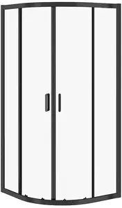 Shower enclosure CERSANIT Arteco semi-circular 80×80×190 cm black frame, clear glass