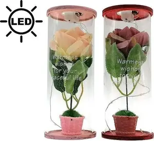 Artificial LED rose in tube, Adar Róża w tubie LED MIX — LED-lit decorative flower in protective tube