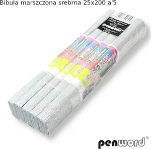 Wrapping paper Polsirhurt crepe silver 25x200 cm pack of 5
