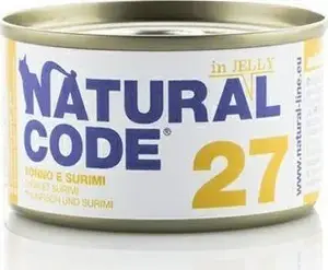 Kaķu barība konservēta Natural Code KOT 27 tuncis/surimi 85 g