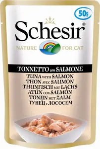 Влажный корм для кошек Schesir Single Dish Тунец с лососем 50 г