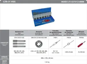 Набор инструментов для нарезки резьбы FANAR Z2-031012-0000 (для нержавеющей стали)