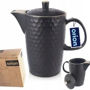 Ceramic Pitcher ORION 1.3 l — Black Decorative Solid Serving Jug