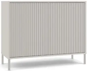 Kumode Selsey Komoda KAMARO 2D SLIM KASZMIR ar lamelēm un rievotiem priekšējiem paneļiem