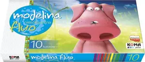 Modeling Clay Set KOMA-PLAST Modelina — 10 Fluorescent Colors