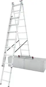 Aluminium multifunction ladder Krause Corda 9-step (model 033390) — folding, extension and platform options