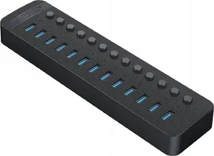 USB-A 3.0 HUB ORICO 13-port with power switch, black