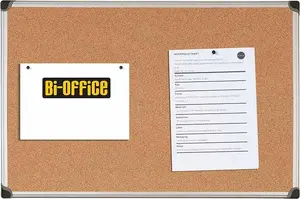 Cork Bulletin Board Bi-Office 60 x 90 cm with Aluminum Frame