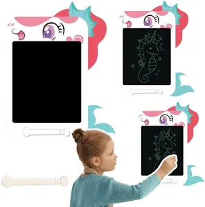 LEANToys LCD zīmēšanas un rakstīšanas planšete ar stilusu — vienradža dizains, balta