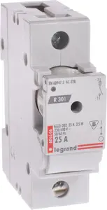 Fuse disconnector Legrand R 301 25 A 1P (model 606606) for single-pole 25A protection