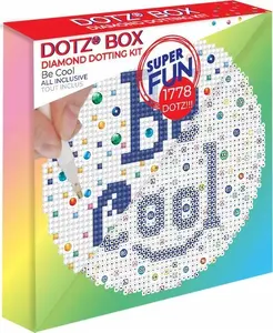 Diamond Dotz Be Cool mosaic kit — multicolour, 1778 beads, 150×150 mm