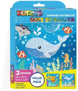 Diamond Dotz craft kit Dotz By Number Under The Sea – mosaic art kit with pre-sorted resin dots and canvas