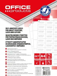 Label sheets Office Products 38 x 21.2 mm white — 100 sheets