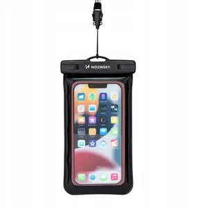 Waterproof phone armband Wozinsky WWE-01 PVC with strap — black