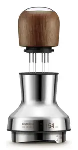 Sage Distribution Duo - stainless steel and walnut 54mm portafilter distributor, 110×63×63 mm