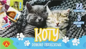 Puzzle game Alexander Domino obrazkowe. Koty – Alexander, model GXP-886054 (picture domino, cats)