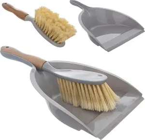 Broom with Dustpan ORION Orion Zmiotka z szufelką with Rubber Edge, Gray Bamboo Handle