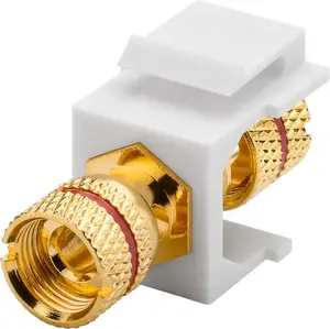 Banana keystone module GOOBAY 79484 — flat construction, red/white, 16.2 mm