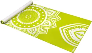 Yoga Towel EcoWellness QB 041 — green, absorbent practice towel for mat use