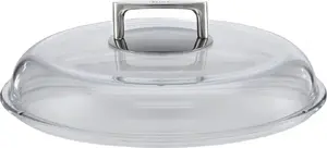 No name cookware lid Silence 33.5 x 10.1 cm glass with stainless steel rim, transparent