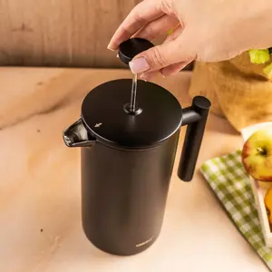 French press kafijas un tējas brūvējamais KingHoff KH-1996, tērauda tārps, 1 l tilpums