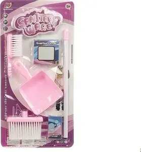 Cleaning set Adar model 356771 — plastic-handle brush, dustpan and small hand broom
