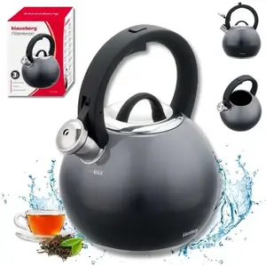 Klausberg stainless steel kettle with whistle KB-7955, 3 L, graphite gloss