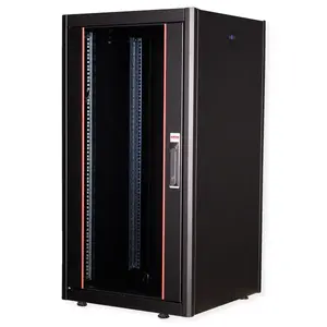 19-inch network cabinet ROLINE Basic 22U 600x600 mm WxD, glass door, black