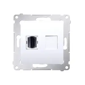 Kontakt-Simon DGHDMI.01/11 rozete balta — HDMI sienas rozete, IP20, plastmasa, 75×75×33 mm