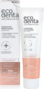 Zobu pasta Ecodenta Sensitive Whitening 100 ml — balinoša formula jutīgiem zobiem