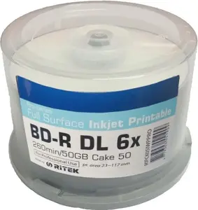 Traxdata BD-R DL 50 GB 6× recordable Blu-ray discs, pack of 50 (TRBDL50)