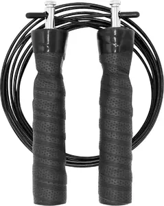 Jump rope Rebel Active boxing speed rope with rubber handles, 2×100 g weights, metal bearing, 3 m adjustable