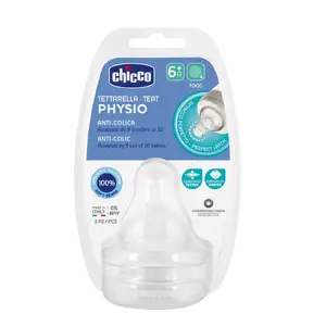 Pudeļu knupis CHICCO silikona ortodontisks vidējs plūsmas CHI000282, 90×55×145 mm