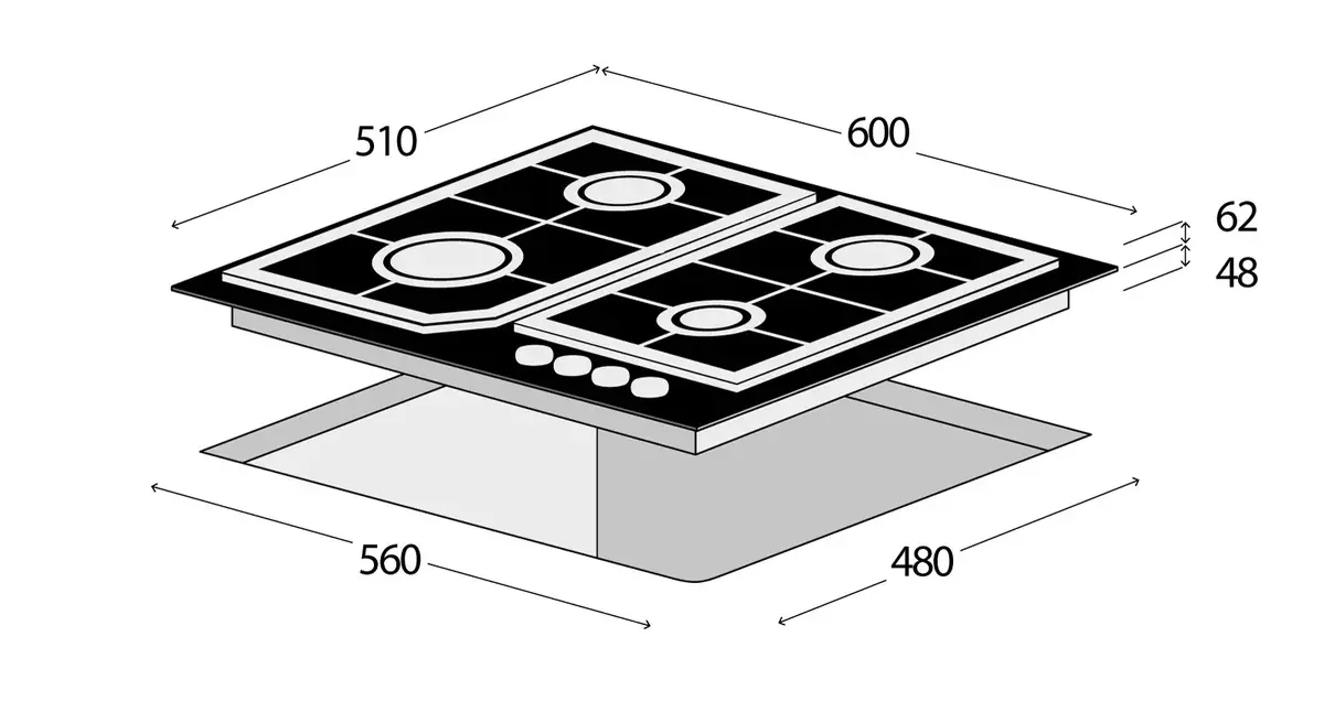 Concept Solution PDV7460BC gas hob 60 cm Photo 2